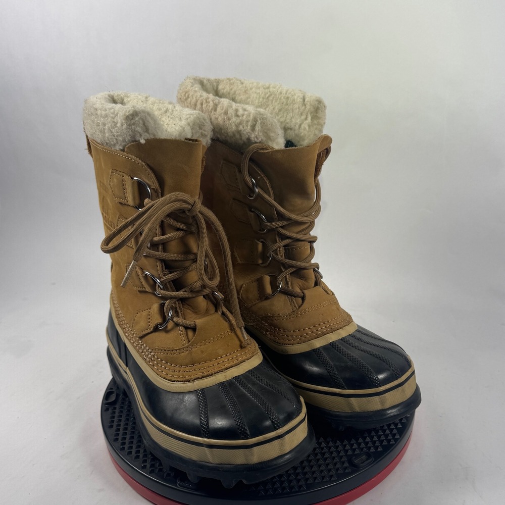 Women's Tan Sorel Caribou Winter Boots Waterproof Size 6 Removable Liner - Picture 6 of 10